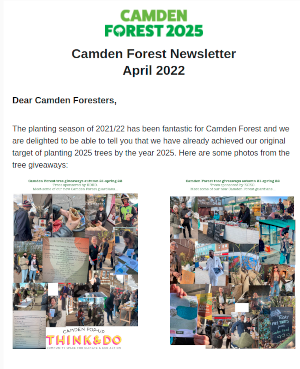 Image of the Camden Forest Newsletter, April 2022