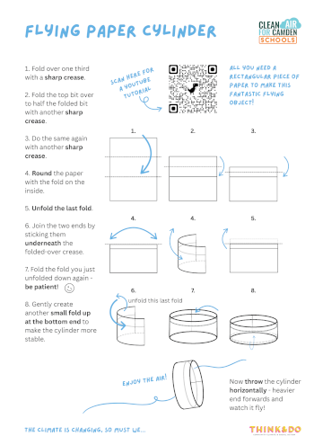 Instructions for a flying paper cylinder